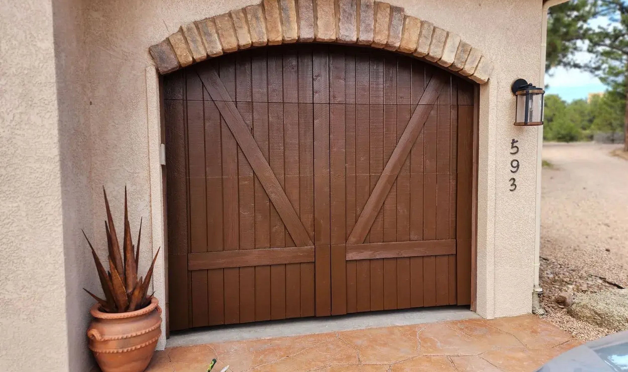 newly painted garage door